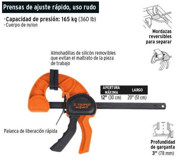 Prensa hidráulica tipo H de 12 ton, con pistón, Truper 17681