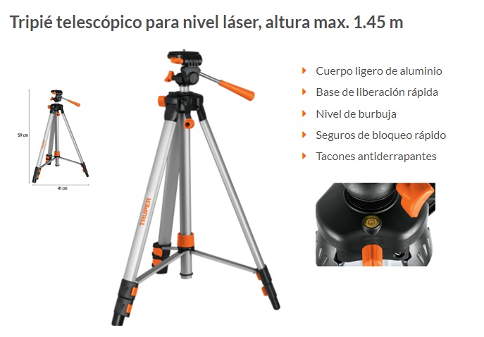 Trípode telescópico para láser