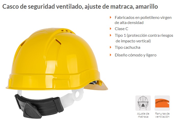 Cascos de seguridad, ajuste de matraca TRUPER