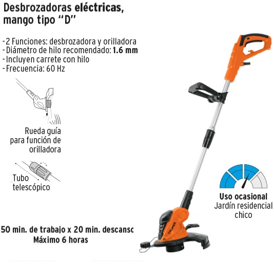 Desbrozadora eléctrica 550 W Santul 7584 – DER TOOLS