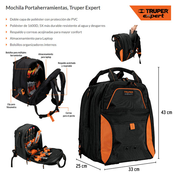 Mochila Portaherramientas, Truper Expert, Herramientas, 101281