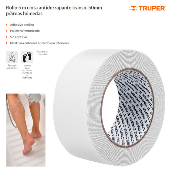 Rollo de 18m de cinta antiderrapante negra 50mm con abrasivo