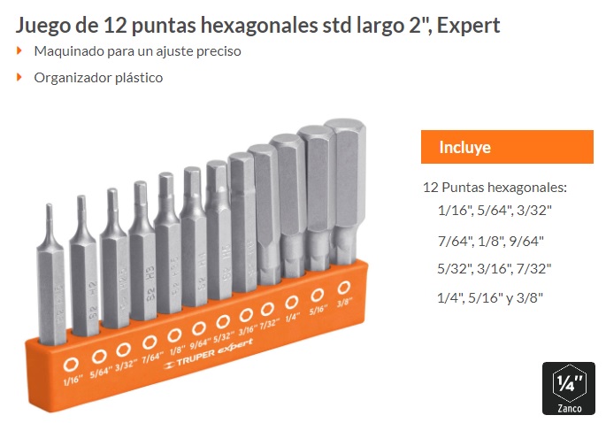 Juego de 40 puntas de impacto mixtas largos 1 y 2 , Expert, Puntas Para  Desarmador, 101966