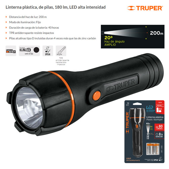 Linterna recargable de LED, 30 lm, a granel, Pretul, Linternas