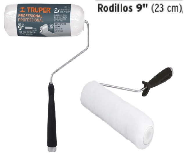 Rodillo para pintar, 9 x 3/8, superficies lisas, Pretul Codigo:28033