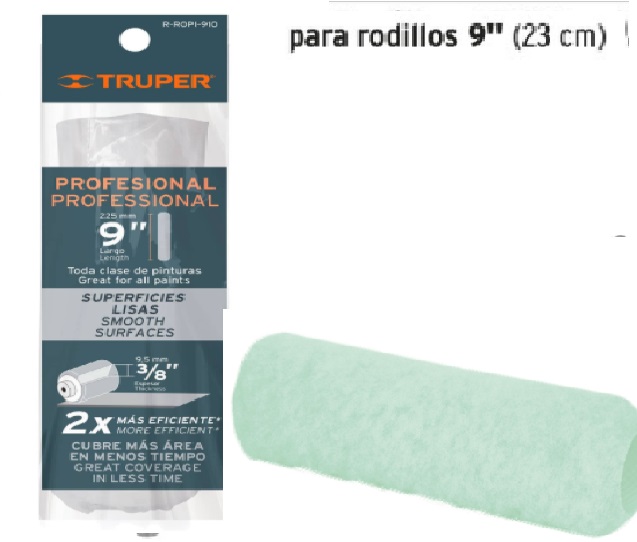 Rodillo para pintar 7 x 5/8 superficies lisas, Truper, Rodillos, 13880