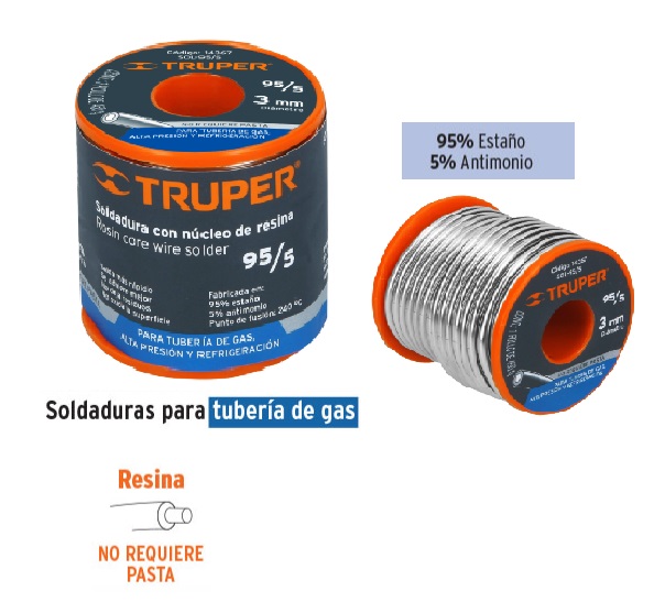 Soldadura con núcleo resina 60/40, para electrónica, 450 g, Soldaduras y  Pasta Para Soldar, 14366