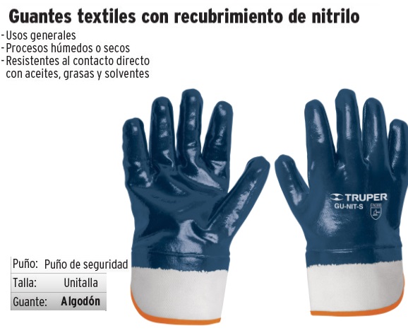 Guantes con recubrimiento de nitrilo PRETUL