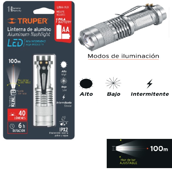 Linterna delantera 100 lm para bicicleta con 3 pilas AAA, Linternas Para  Bicicleta, 16796