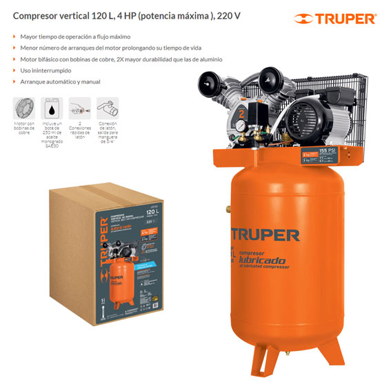 Compresor de diafragma para aerógrafo, 1/5 HP, 110 V, Compresores Para  Aerógrafo, 17247