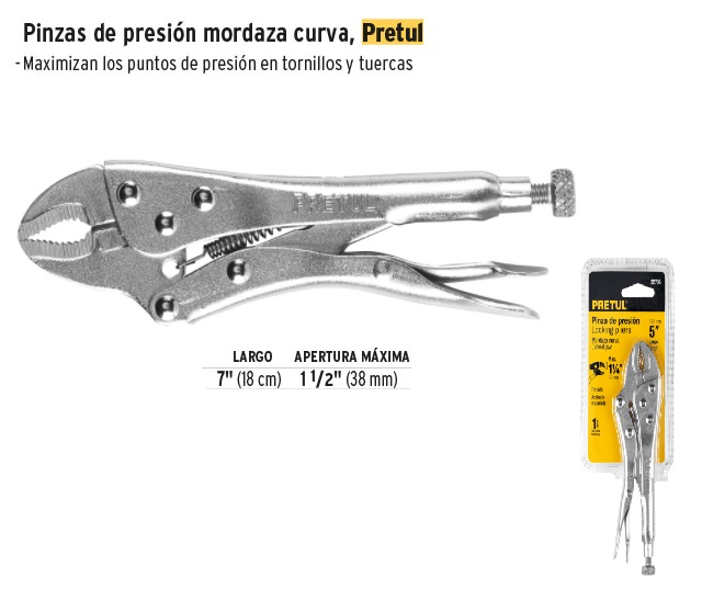 Pinza de presión 5 mordaza curva Truper