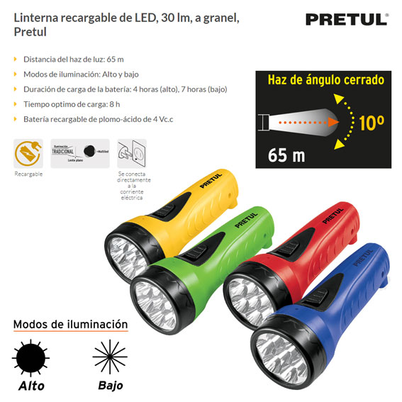 Linterna Recargable De Led, 70 Lúmenes, Pretul Truper Catalogo – HSO  Ferreterías