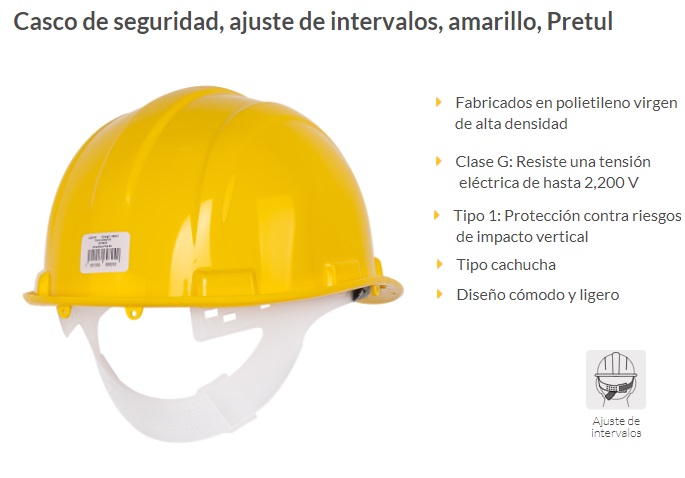 CASCO SEGURIDAD AJUSTE DE INTERVALOS BLANCO PRETUL – Ferropolis