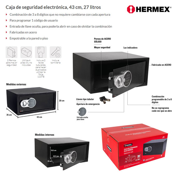 Cajas de Seguridad electrónicas HERMEX
