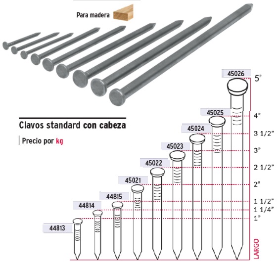 Clavo sin cabeza 1 bolsa de 1 kg Fiero