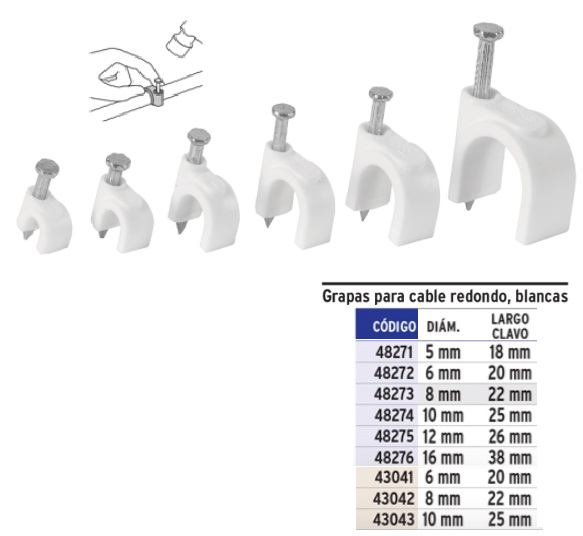 GRAPA PARA CABLE 12MM