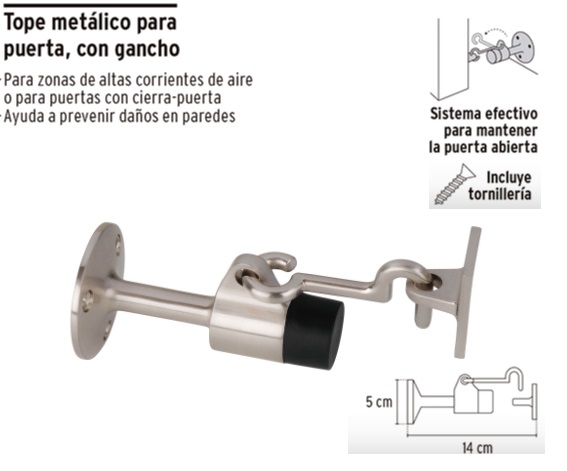 Ganchos para puerta, Topes y Ganchos Para Puerta