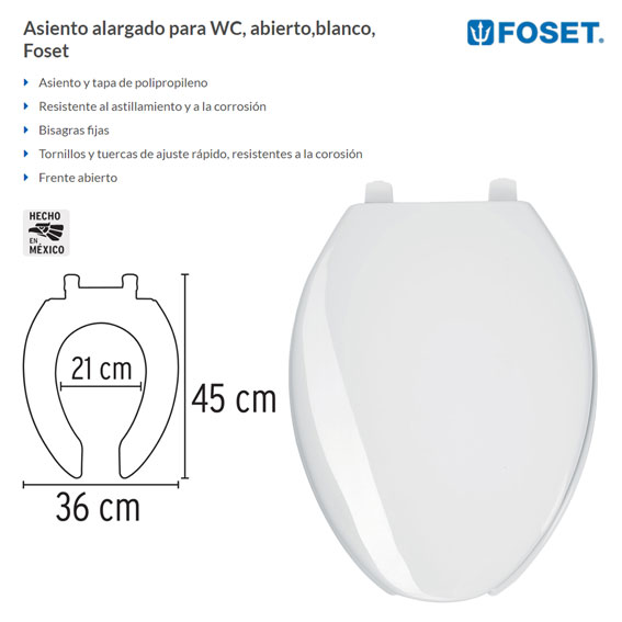 Taza redonda cerámica, marfil, Foset, Para W.C., 49354